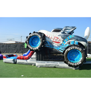 Castillo Inflable Comercial con Tobogán y Soplador, Diseño de Camioneta Monster Truck, Personalizado para Alquiler en Fiestas al Aire Libre - Product Image 1