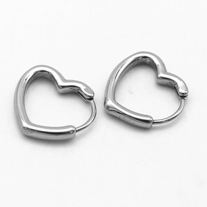 Pendientes de aro de acero y titanio con forma de corazón de yunnique, joyería minimalista y elegante, regalo para mujer, accesorios de moda - Product Image 5