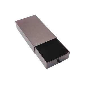 Boîte à tiroir marron mat écologique et fine avec doublure noire gaufrée pour cravates, ceintures, petits accessoires premium et cadres photo pour hommes - Product Image 4