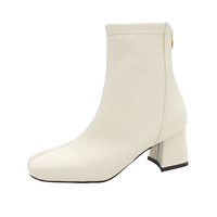 Bottes de cow-boy à plateforme pour femmes, vente en gros d'usine, nouvelle collection hiver 2026, bout carré, fermeture éclair arrière, bottines à talon épais mi-haut