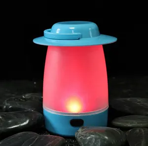 Mini linterna LED recargable multiuso para acampar, lámpara colgante de luz nocturna para exteriores, iluminación roja para niños