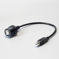 Câble USB Type B étanche à montage sur panneau, rallonge d'imprimante avec couvercle
