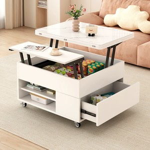 Mesa de <span class=keywords><strong>Centro</strong></span> Moderna Nórdica de Lujo con Gran Espacio de Almacenamiento, Móvil, con Certificación CE de la UE, para Hoteles, Apartamentos, Villas Familiares, etc. - Product Image 3