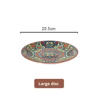 Service de table en céramique rétro de luxe léger bohème transfrontalier, comprenant des bols, des assiettes, un bol à riz et un grand bol à soupe, pour usage professionnel