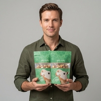 Sachet Doypack en Mylar imprimé par gravure personnalisée, plastique laminé, givré, transparent, avec fenêtre, réutilisable, pour céréales et snacks