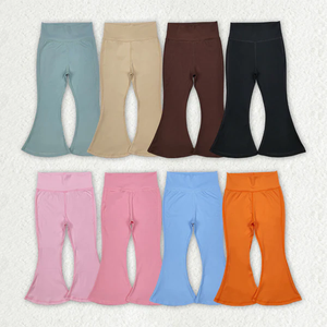 Baby Girl Yoga Active Wear <b>Bell</b> Bottom Pants Sibling Clothes Ready To Ship Kids Yoga Pants - Product Image 1