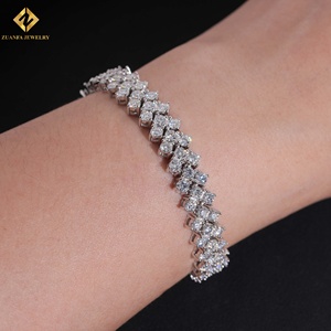 Pulseras de Moda Hip Hop: Brazalete de Tenis Iced Out con Moissanita de 3 Filas y 3mm, Joyería para Raperos, Pulsera de Moissanita - Product Image 6