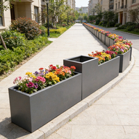 Jardinières en métal sur mesure OEM, en acier galvanisé, pour usage domestique et commercial extérieur, logo gratuit, écologiques