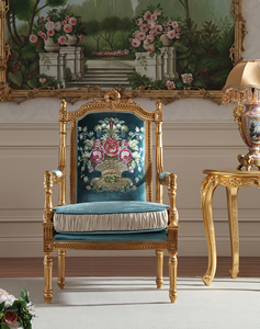 <span class=keywords><strong>Fauteuil</strong></span> de salon de style antique <span class=keywords><strong>pour</strong></span> villa, design sculpté à la main, peinture à la feuille d'or, dossier haut, <span class=keywords><strong>fauteuil</strong></span> de détente en tissu doux, <span class=keywords><strong>fauteuil</strong></span> de luxe - Product Image 4