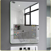 Miroir de salle de bain avec éclairage LED rétroéclairé, écran tactile TV, éclairage tricolore réglable pour hôtels et camping-cars