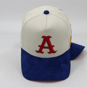 Özel iki ton erkek kadın beyzbol şapkası Gorras 5 Panel 3D puf nakış Logo siyah yeşil pamuk beyzbol şapkaları - Product Image 2