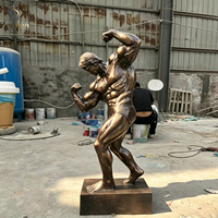 Sculpture de musculation grandeur nature en fibre de verre, modèle de musculateur pour la décoration de gymnases et de centres de fitness, figurine masculine Beefcake
