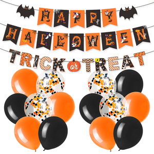 Set de Decoración para Fiesta de Halloween, Pancarta, Guirnalda, Murciélagos Colgantes, Globos en Espiral para Decoración de Escuelas y Centros Comerciales, Artículos de Decoración para Halloween - Product Image 2