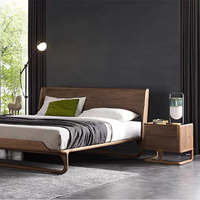 Table de chevet personnalisée en bois massif, 2 tiroirs, style nordique, en bois de cerisier et de noyer, armoire de chambre à coucher
