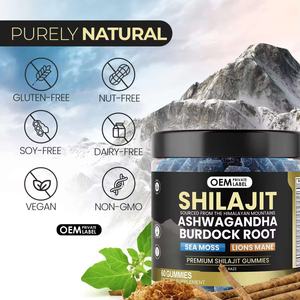 Suplemento de Goma de Shilajit Puro do Himalaia com Marca Privada OEM Rico em <span class=keywords><strong>Ashwagandha</strong></span>, Raiz de Bardana e Ácido Fúlvico para Adultos - Product Image 4