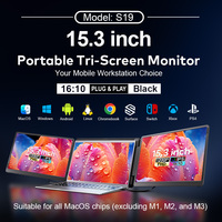 Écrans latéraux USB-C portables pour ordinateur portable OEM ODM, moniteurs extensibles, écran LCD 15,3 pouces, écran pliable, double écran extensible