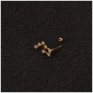 Mode Douze Constellations Acier Daith Boucle D'oreille Piercing Barbell CZ Horoscope Oreille Tragus Daith Piercing Bijoux - Product Image 5