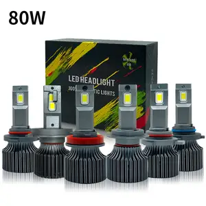 80W High power super bright 9012 headlight H7 H11 led fog light for car art led light bar for car 12v