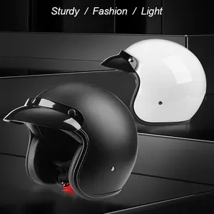 Casco da guida sicuro per moto retrò leggero in ABS casco da moto mezzo aperto