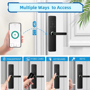 Serrure <span class=keywords><strong>de</strong></span> porte intelligente Serrure <span class=keywords><strong>de</strong></span> porte double face étanche: application d'empreintes digitales RFID, serrure <span class=keywords><strong>de</strong></span> porte électronique à accès par code pour les portes en aluminium et en fer - Product Image 4