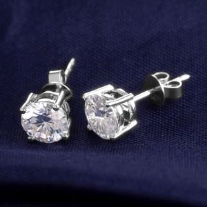Messi Jewelry MS-282 Woman <b>Fashion</b> Jewelry 18k 14k White Gold Diamond <b>Stud</b> <b>Earrings</b> - Product Image 2