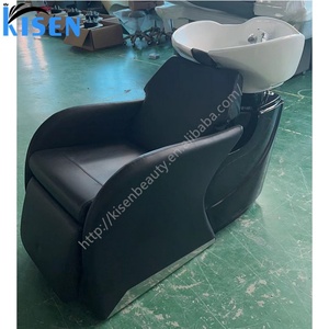 Fauteuil de salon Kisen avec bac en céramique, lit de lavage de cheveux, repose-pieds, spa capillaire simple, couleur personnalisable, réglage manuel - Product Image 1