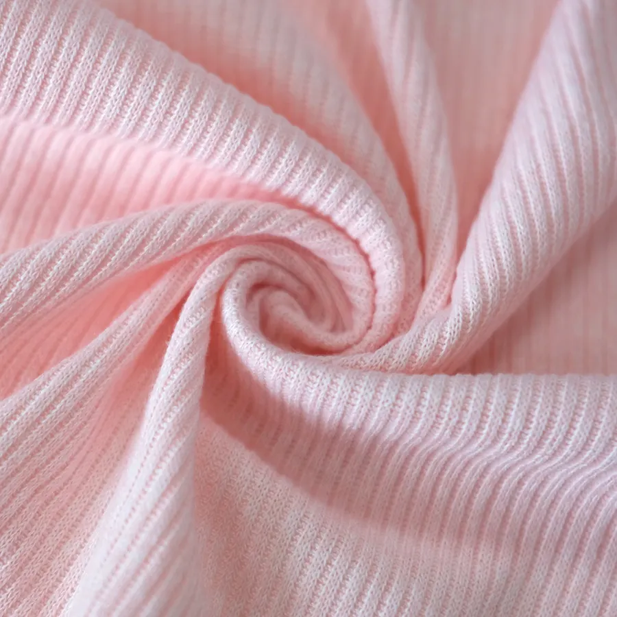Custom plain dye 300gsm 95% nylon 5% spandex nylon lavorato a maglia 2*2 tessuto a coste per polsino per indumenti
