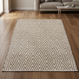 Modern Geometric <b>Jute</b> Area <b>Rug</b> Rectangle Flat Weave Non-Slip <b>Jute</b> Backing Living Room Decor Beige <b>White</b> Pattern - Product Image 4