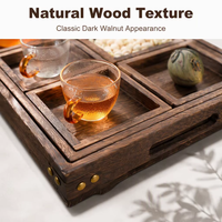 Ensemble de 7 pièces en bois classique, plateaux et assiettes décoratifs pour centre de table de bureau ou de table basse