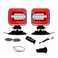 Feux de remorque sans fil magnétiques à LED, feux arrière de camion sans fil à LED, feux stop, clignotants, feux arrière de remorque