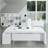 Accessoires de bureau modernes en Corian blanc pour bureau en forme de L, table d'appoint de bureau, armoire
