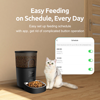 Mangeoire automatique WiFi pour animaux de compagnie avec Tuya Smart Life APP Timer Black 3L Distributeur automatique de nourriture pour chat Fonctionne avec Google Smart Home Products