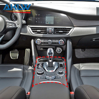 Pour Alfa Romeo Giulia véritable fibre de carbone voiture intérieur accessoires contrôle Central tasse à thé panneau décoratif