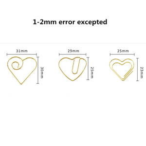 Vàng Đáng Yêu Trái Tim Kẹp Giấy Kim Loại Dễ Thương Động Vật Kẹp Giấy Cho Sinh Viên Văn Phòng Văn Phòng Phẩm Bookmark Thư Mục - Product Image 3