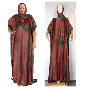 Gran oferta 2024, bata de seda suelta estampada, vestidos de mujer con bufanda para ocasiones especiales, vestido de baile, vestido hiiab, ropa de África