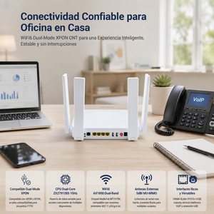 เราเตอร์ ONU XPON OEM WiFi6 AX1800 1800Mbps ใยแก้วนำแสง พร้อม CPU Dual Core ZX279128S และ 4 เสาอากาศ MU-MIMO สำหรับโซลูชันเครือข่าย - Product Image 6
