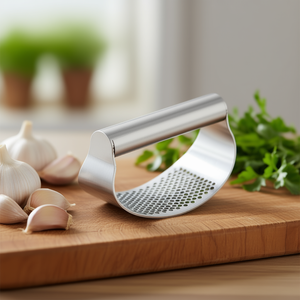 Presse-ail en acier inoxydable, ustensile de cuisine manuel pour écraser l'ail - Product Image 3