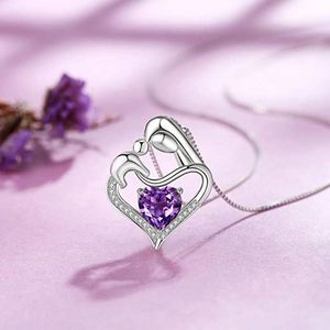 Collar Gargantilla de Plata con Corazón de Circonita, Joyería Impermeable Madre e Hijo, Venta al por Mayor de Fábrica, Bajo MOQ, Chapado en Rodio/Oro Personalizado para Fiestas - Product Image 4