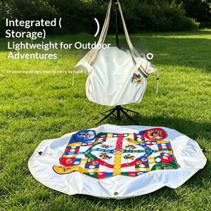 Outdoor <b>Camping</b> Waterproof Non-Slip Moisture-Proof Square Flying Chess Game Mat Creative Picnic <b>Blanket</b> Dual-Use Storage - Product Image 2