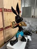 Ornements d'animaux en résine peints à la main et électro-plaqués, décoration d'intérieur, sculptures d'art, 50 cm, couleur personnalisable, personnage de film ou de télévision