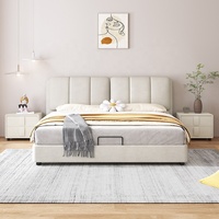 Cadre de Lit Moderne Capitonnée avec Rangement, Luxe Designer, Dimensions 180x200, Réglable, Mobilier de Chambre
