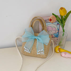 ストローバッグ、2024年夏韓国版ファッションバスケットガールキッドビーチストローハンドバッグ - Product Image 3