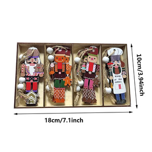 Marionnette de soldat de Noël en bois de 9cm pour décorations de vacances, ornement de fête avec bonhomme en pain d'épice, père Noël - Product Image 6