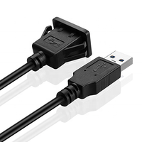 USB 3.0 Stecker auf USB 3.0 Buchse AUX Einbau-Verlängerungskabel Wasserdichtes Autokabel