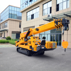 Grue araignée robuste de 8 à 12 tonnes, flèche télescopique de 21 m, rotation à 360° °   Grue à chenilles à rotation continue pour l'entretien des toitures - Product Image 1