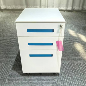 Armoire de rangement mobile en acier à 3 tiroirs avec serrure et coussin pour la maison, le bureau, la cuisine ou l'extérieur - Product Image 4