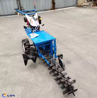 Mini zanjadora de mano de doble pista, equipo agrícola, Tractor, cadena hidráulica, zanja de excavación