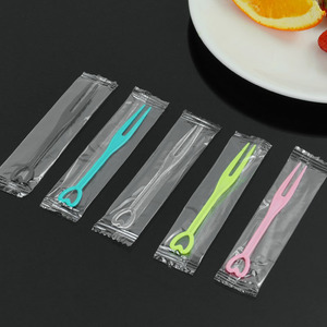 Disposable Fruit Forks <b>Plastic</b> Heart Shape Individually Packaged For Party Snack Sushi Use - Product Image 1