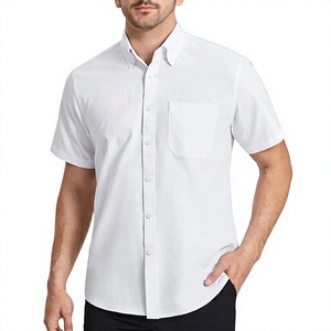 Men's 100% Pure Cotton Spring Vintage Twill Casual Business <b>Half</b>-Sleeved for <b>Shirt</b> Slim Fit Middle-Aged Thin Top Short Length - Product Image 3
