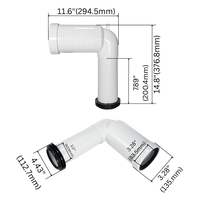 Flexibler P-Trap S-Trap WC-Anschluss für 9903176999 PWG001 Auslaufsicheres Modernes WC-Abflussrohr-Umbausatz